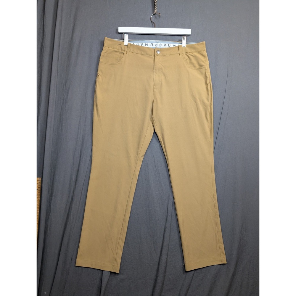 Puma Men's Pants Tan Khaki [38 X 32] Flat Front Chino‎
